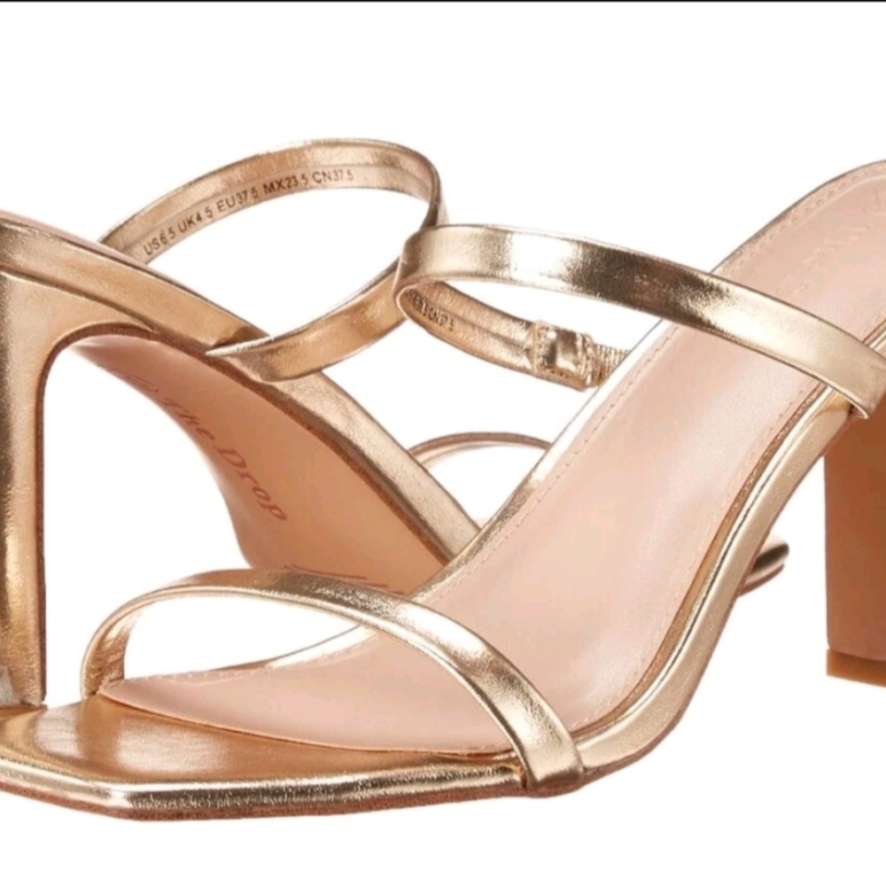The Drop Gold Strappy Heels